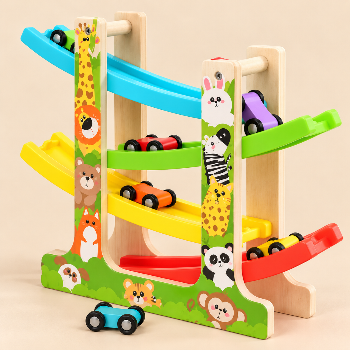 Houten Racebaan met Auto’s – Houten speelgoed voor kinderen