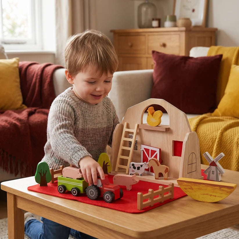 Montessori Houten Boerderij Speelset – Hands-on speelgoed voor kinderen