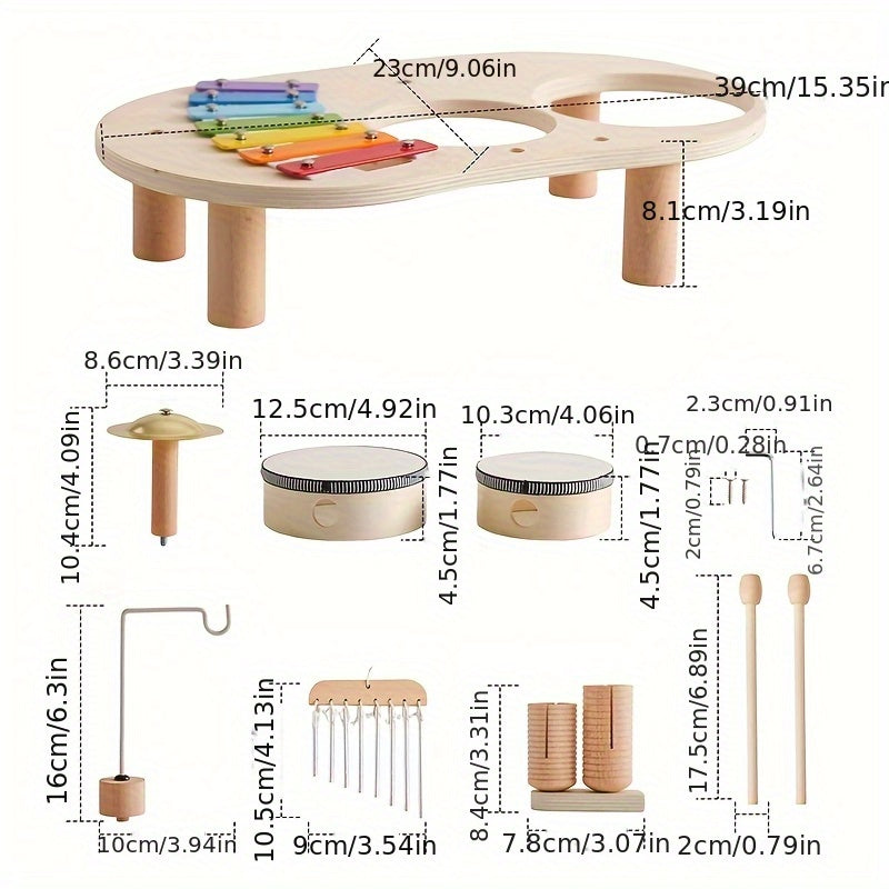 Montessori Muziektafel – Alles-in-één muziekinstrument met afmetingen