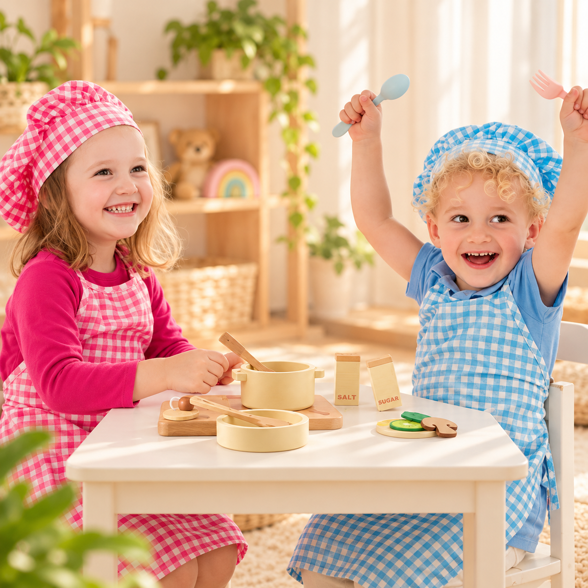 Houten Speelkeukenset voor Kinderen – Educatief rollenspel