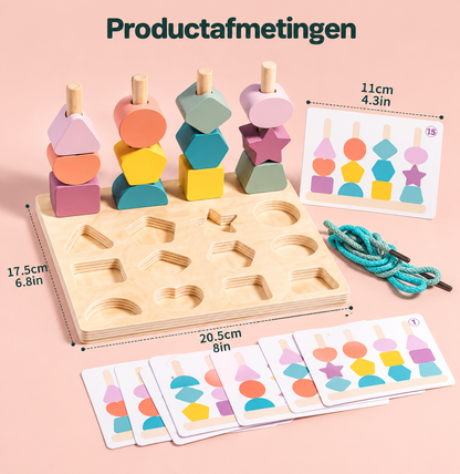 Montessori Vormenspel – Stapelen & sorteren voor kinderen