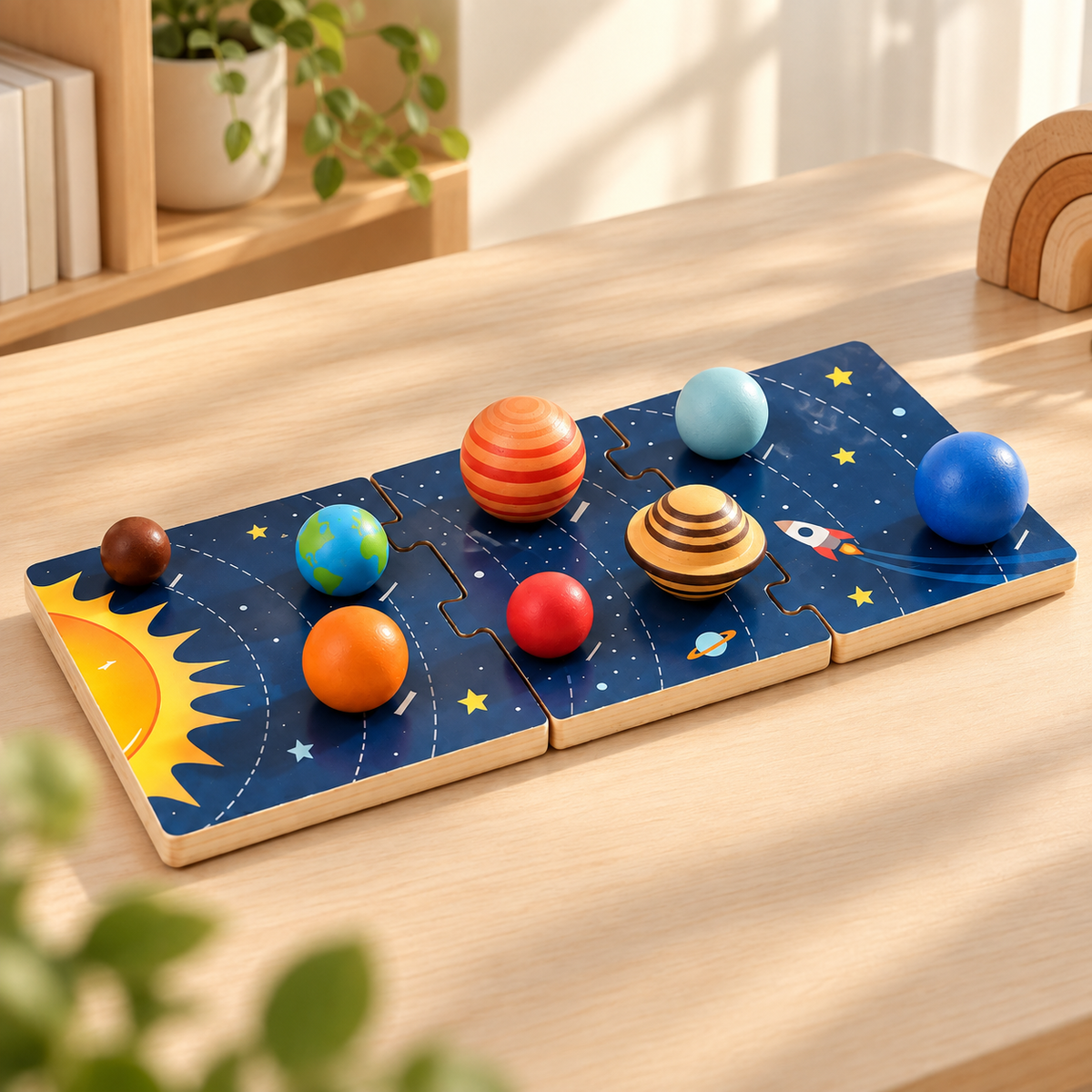 Houten Zonnestelsel Speelset voor Kinderen