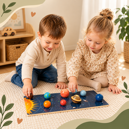 Houten Zonnestelsel Speelset voor Kinderen