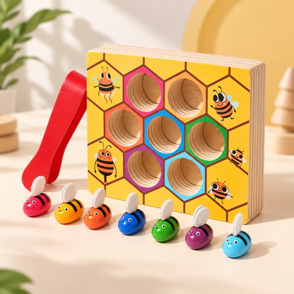 Montessori Bijenbox – Sorteer- & matchspel voor peuters