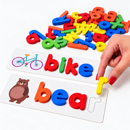 Montessori Houten Spellingspel – Educatief Woordspel Voor Kinderen