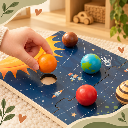 Houten Zonnestelsel Speelset voor Kinderen