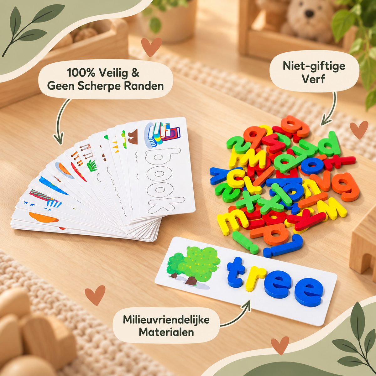 Montessori Houten Spellingspel – Educatief Woordspel Voor Kinderen