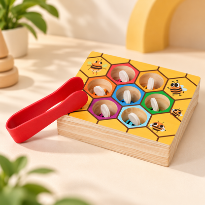 Montessori Bijenbox – Sorteer- & matchspel voor peuters
