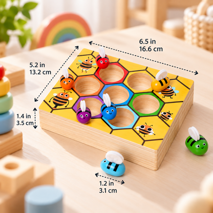Montessori Bijenbox – Sorteer- & matchspel voor peuters