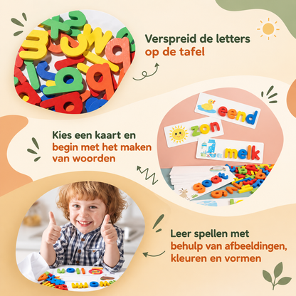 Montessori Houten Spellingspel – Educatief Woordspel Voor Kinderen