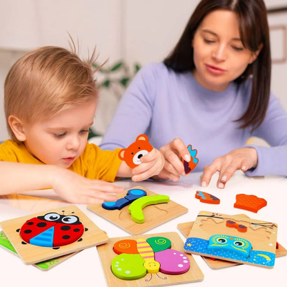 3D Houten Dieren Puzzel – Educatief Denkspel