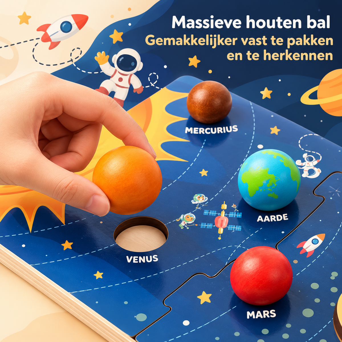 Houten Zonnestelsel Speelset voor Kinderen