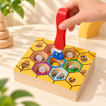 Montessori Bijenbox – Sorteer- & matchspel voor peuters