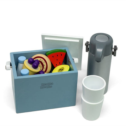 Houten Picknickset™ – Koeltas met thermos, eten & drinken