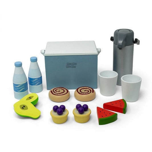 Houten Picknickset™ – Koeltas met thermos, eten & drinken