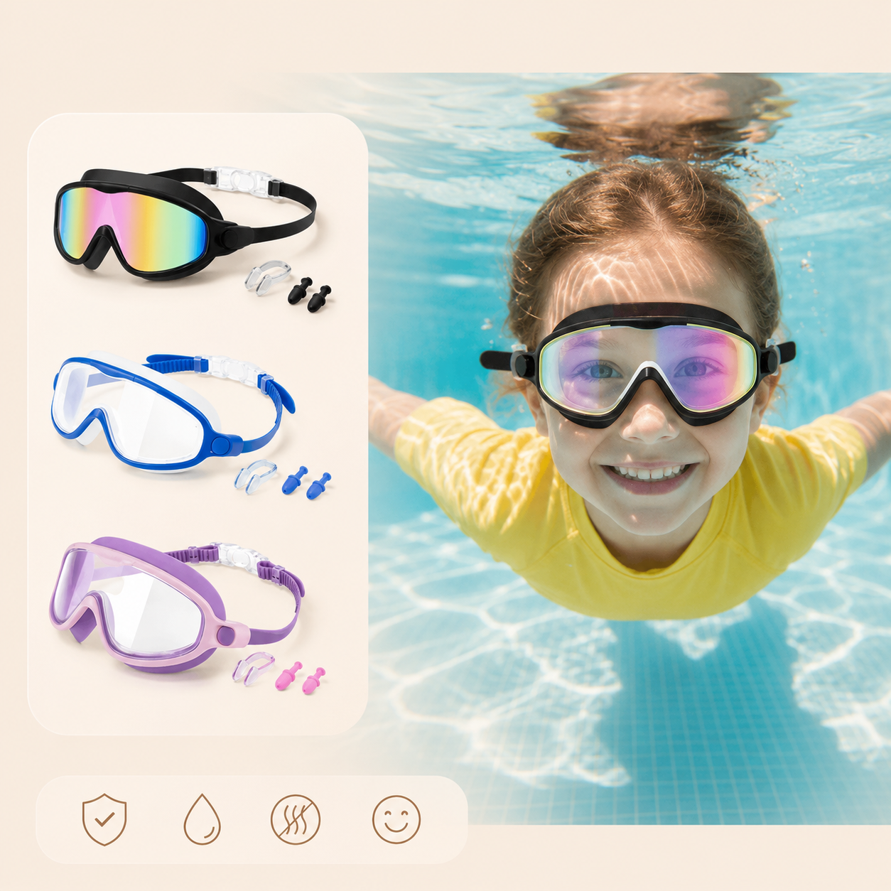 AquaBuddy Zwembril – Lekvrij zwemplezier voor kinderen