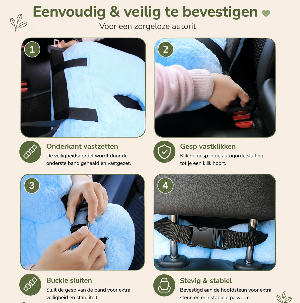 Autokussen voor Kinderen – Comfortabele hoofd- & neksteun voor onderweg