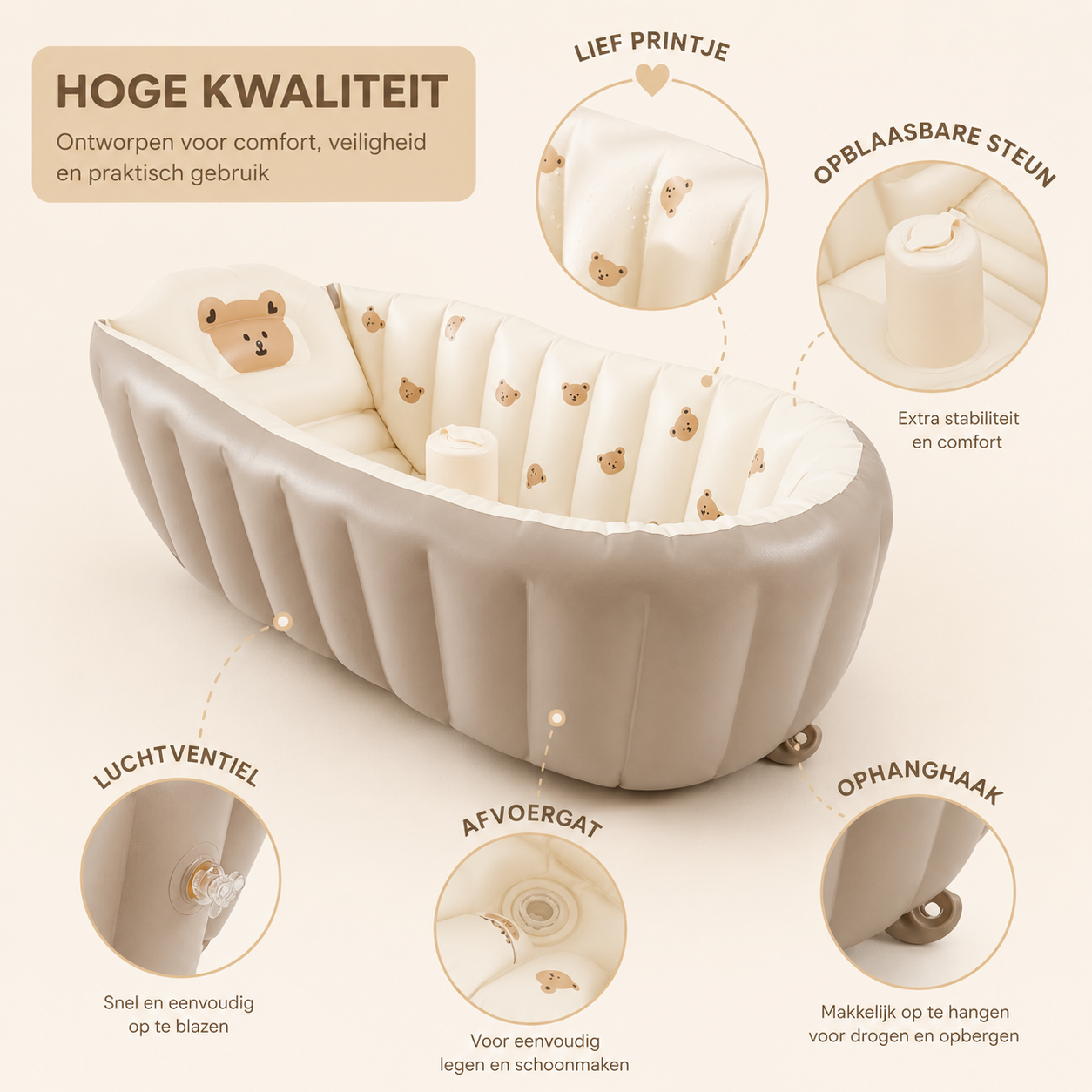 Opblaasbaar Babybadje – Compact en veilig