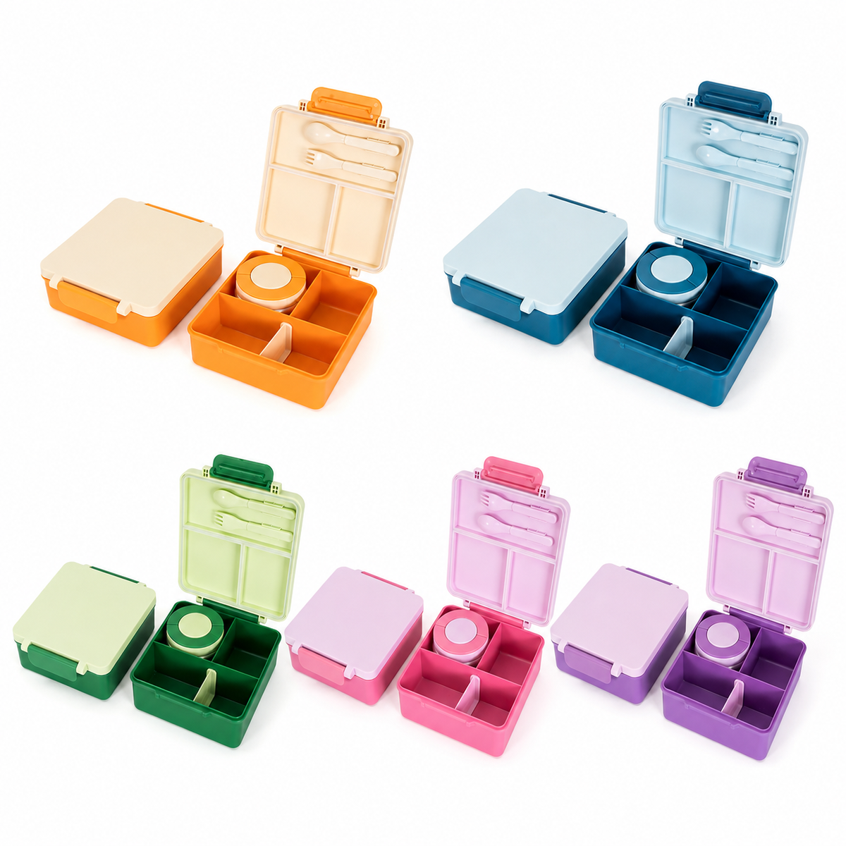 Kinder Lunchbox met vakken – Inclusief geïsoleerd warmhoudbakje