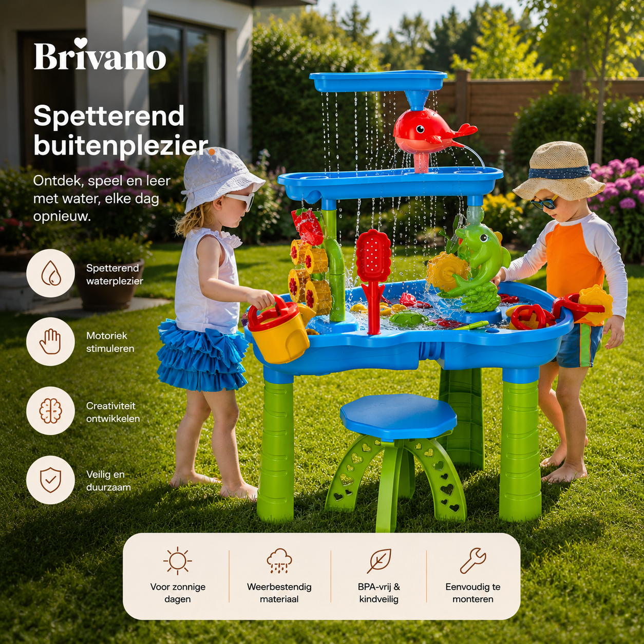SplashWaterval – 3-laagse zand- & waterspeeltafel