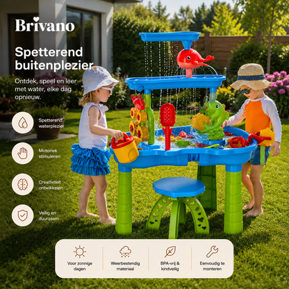 SplashWaterval – 3-laagse zand- & waterspeeltafel