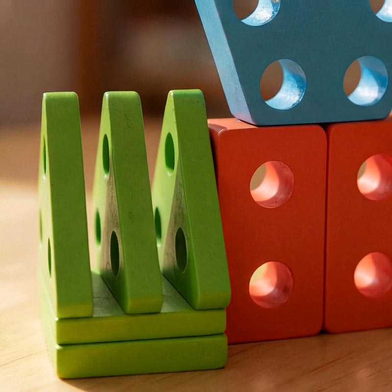Montessori Bouwstenen – Educatief sorteer & stapelspel