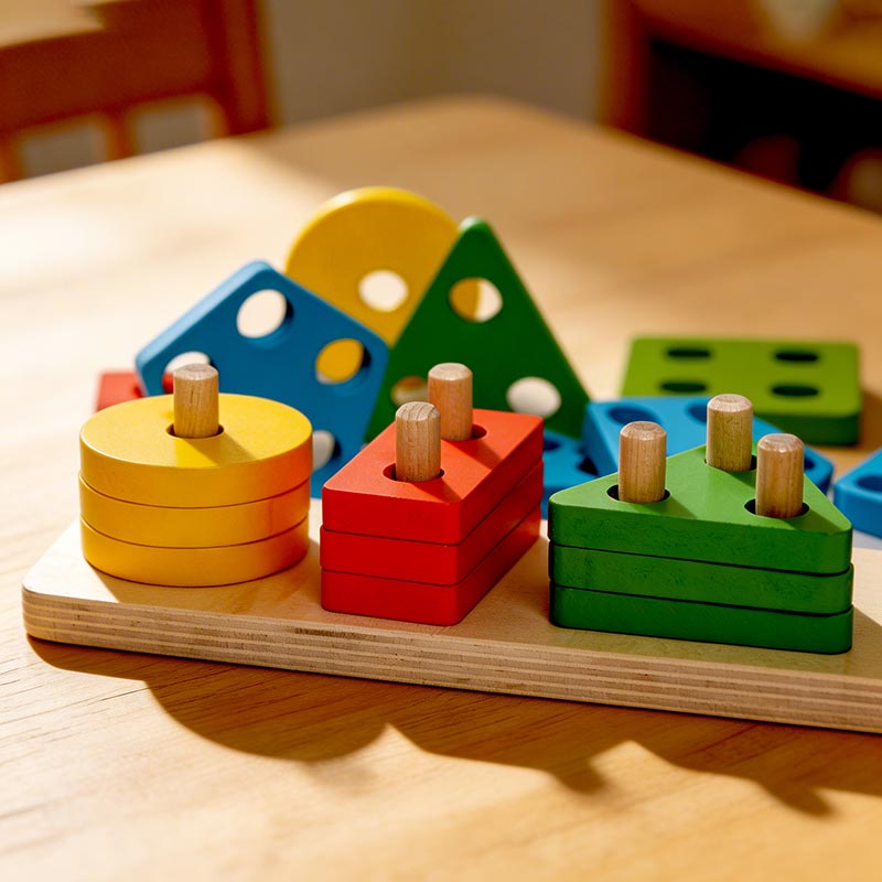 Montessori Bouwstenen – Educatief sorteer & stapelspel