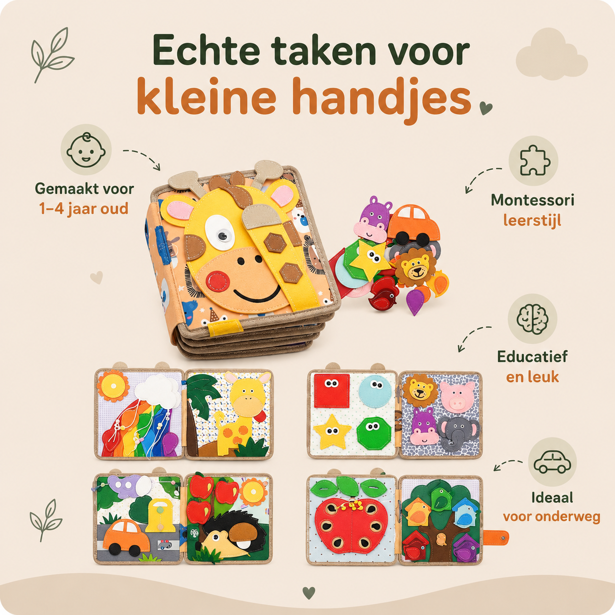 Libro de actividades de animales Montessori™: aprende jugando