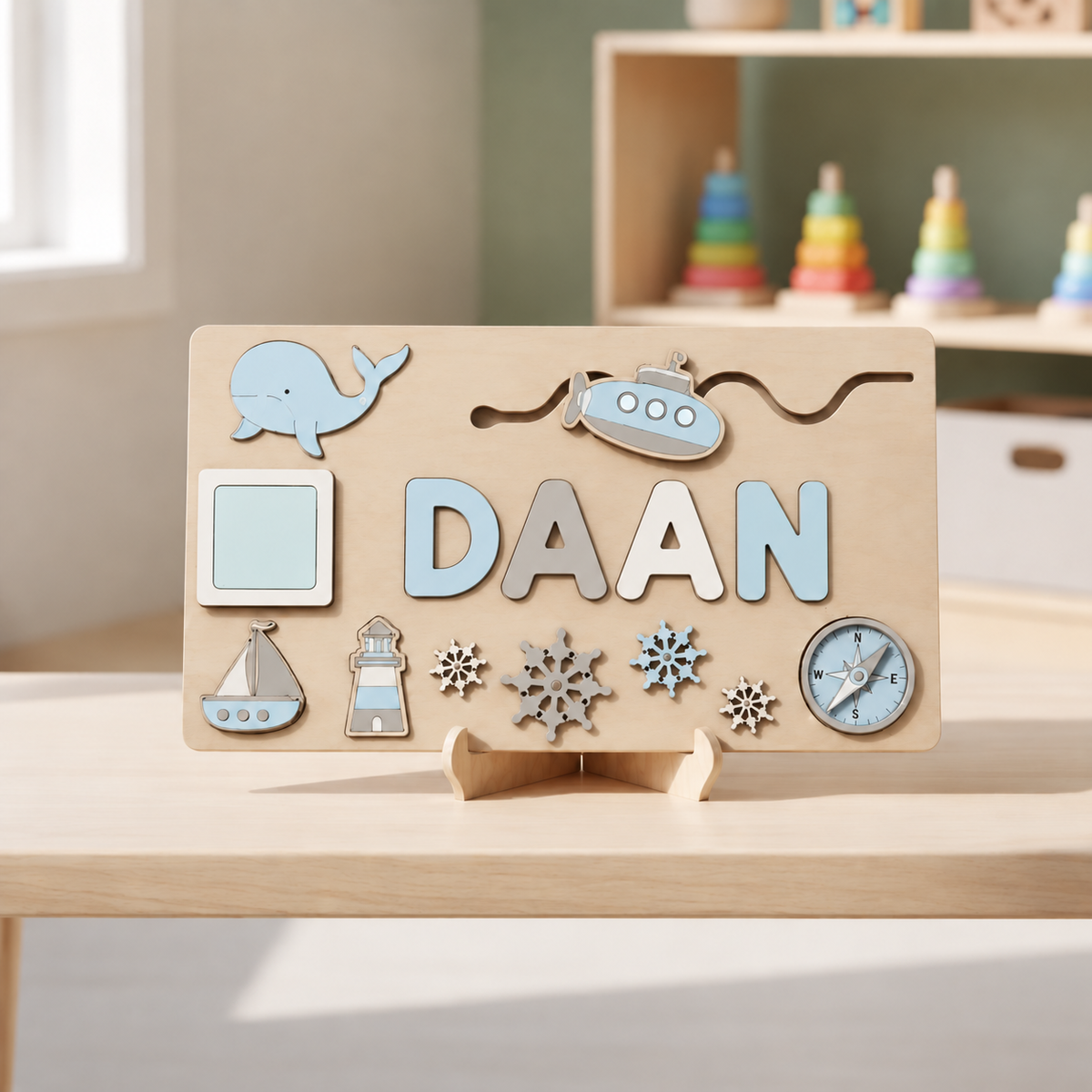 Gepersonaliseerde Houten Naampuzzel voor Kinderen