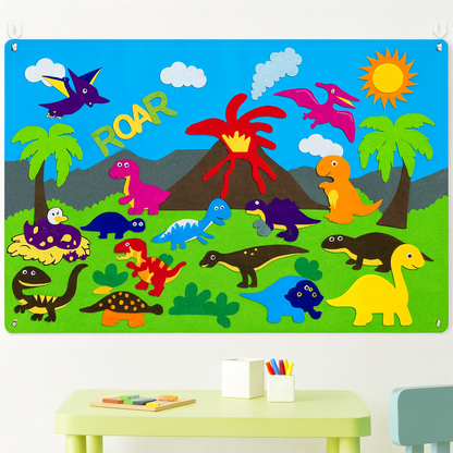 Montessori Dieren Avonturenbord – Herbruikbaar viltbord voor creatief leren