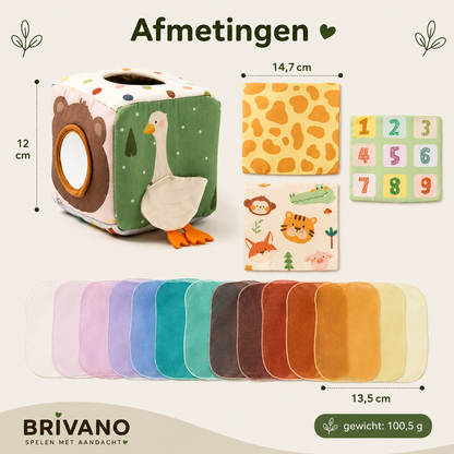 Montessori Sensorische Tissue Box – Interactief baby speelgoed 0-3 jaar