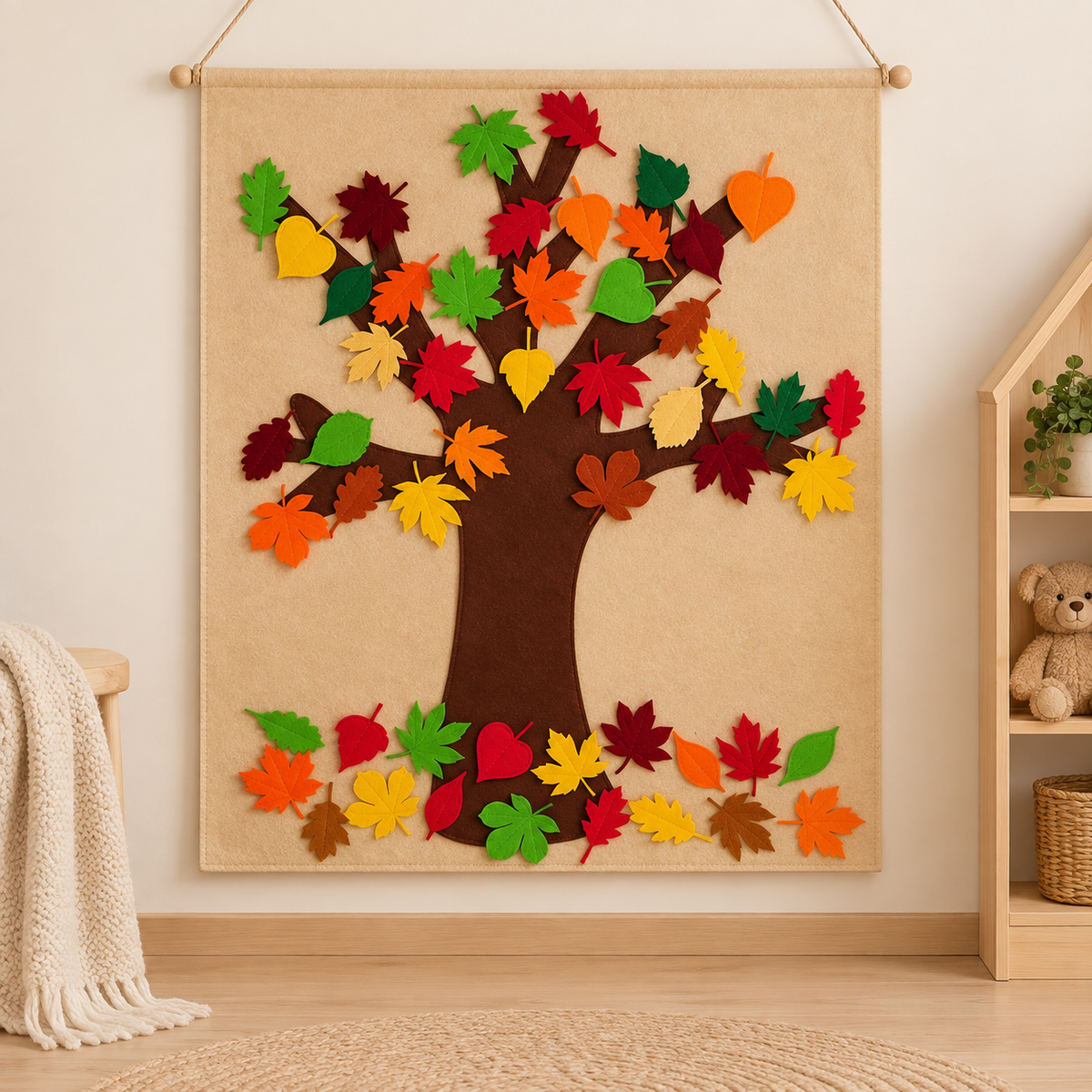 Montessori Vilten Herfstboom – Educatief & creatief speelbord
