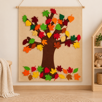 Montessori Vilten Herfstboom – Educatief & creatief speelbord
