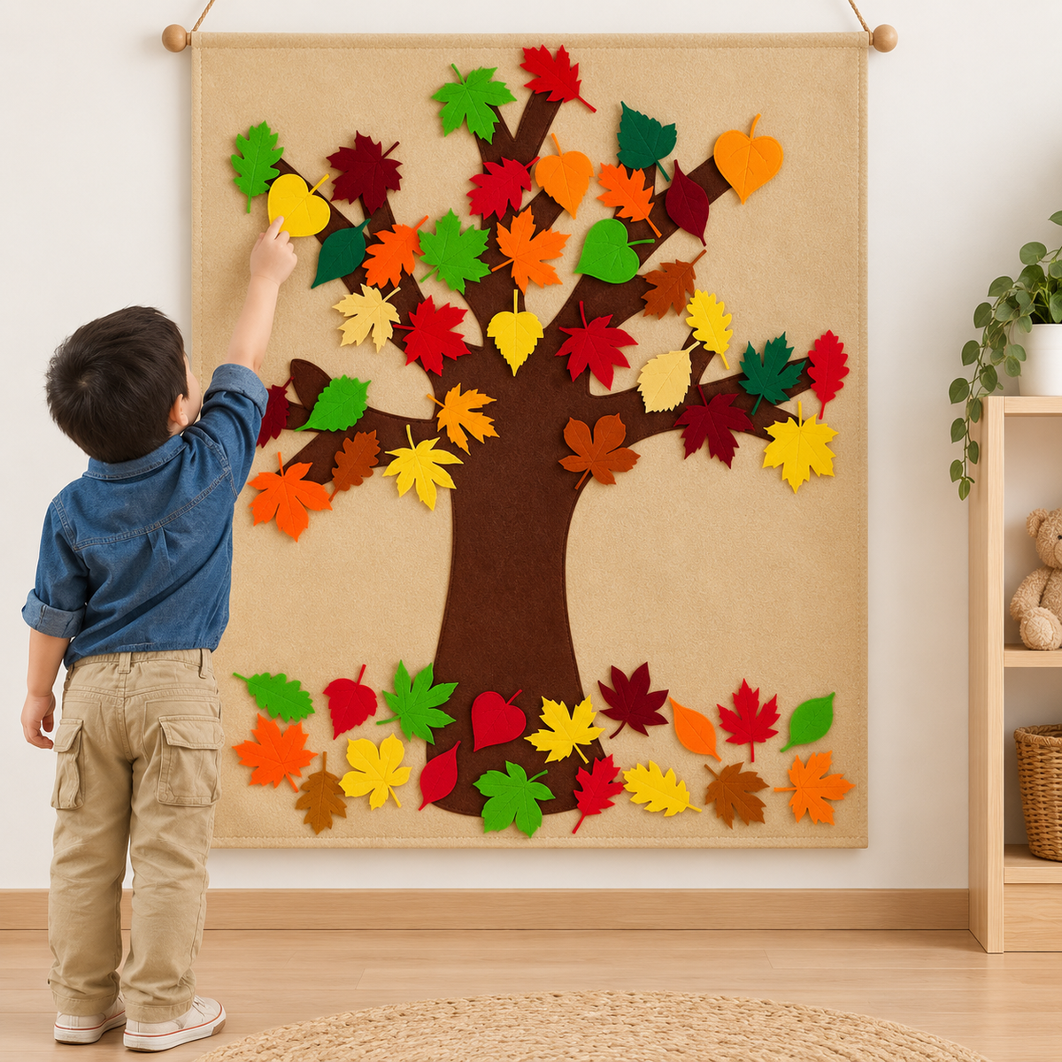 Montessori Vilten Herfstboom – Educatief & creatief speelbord