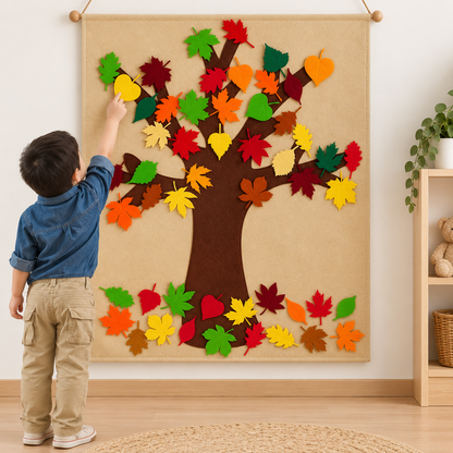 Montessori Vilten Herfstboom – Educatief & creatief speelbord