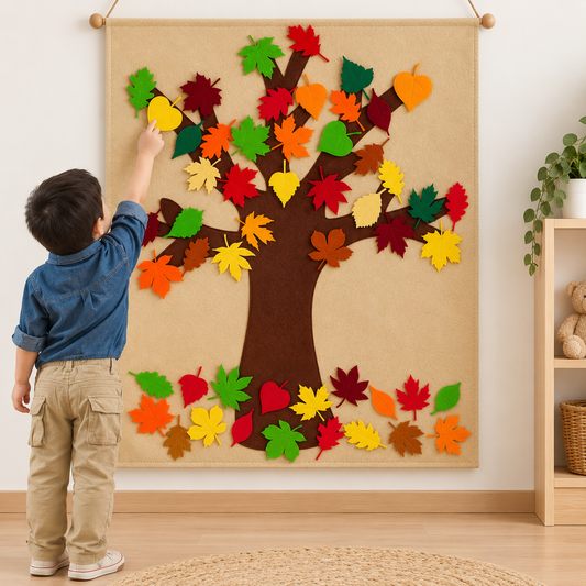 Montessori Vilten Herfstboom – Educatief & creatief speelbord