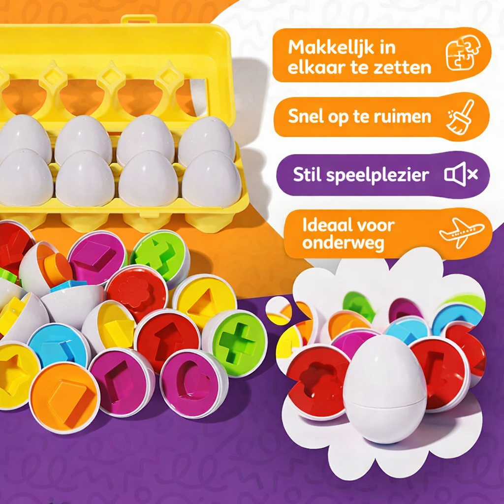 Montessori Vormen Eieren – Educatief sorteerspel