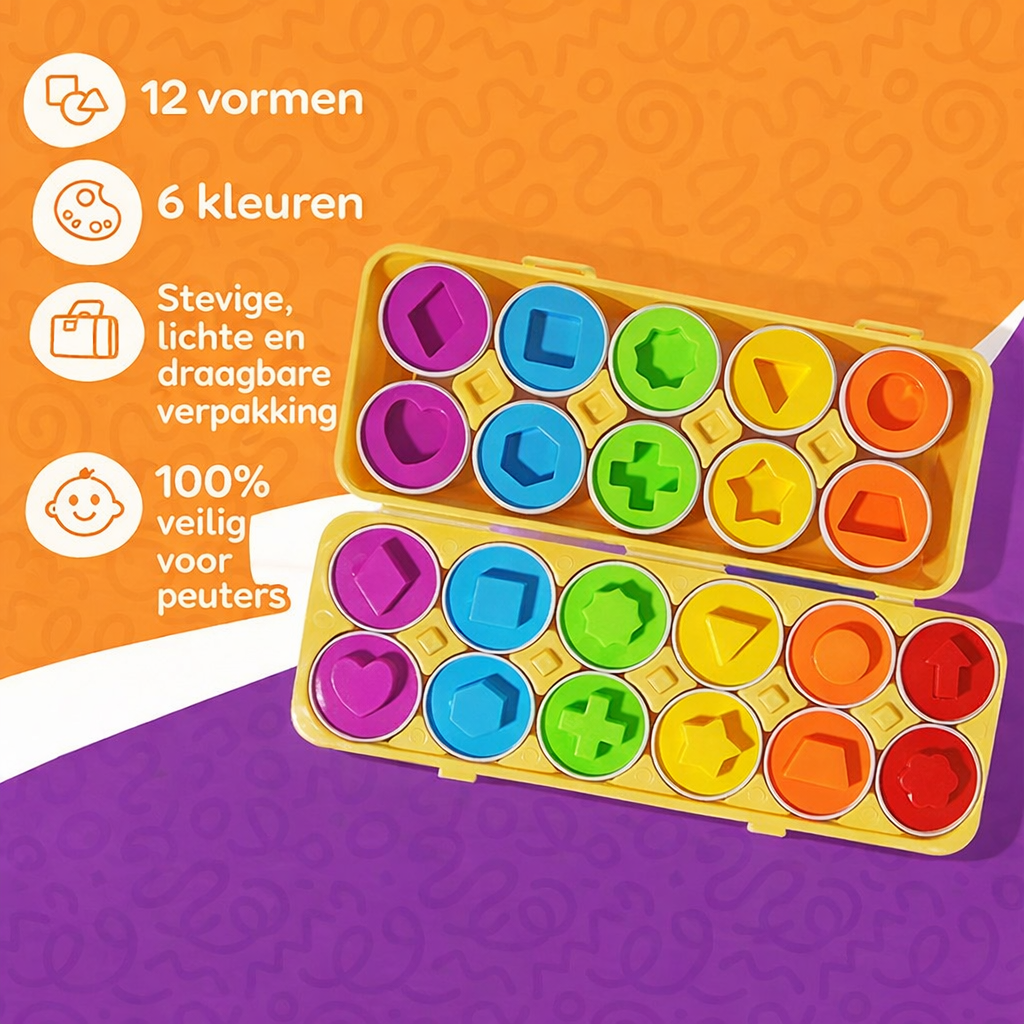 Montessori Vormen Eieren – Educatief sorteerspel