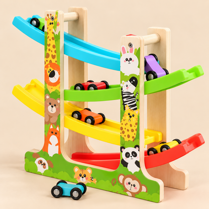 Houten Racebaan met Auto’s – Houten speelgoed voor kinderen