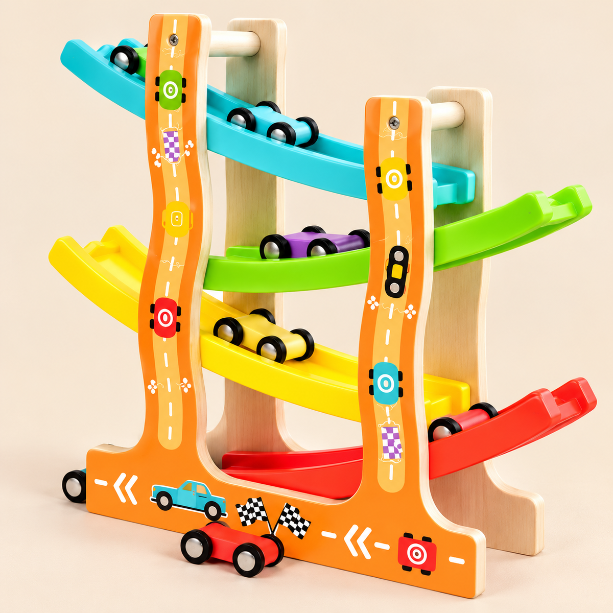Houten Racebaan met Auto’s – Houten speelgoed voor kinderen