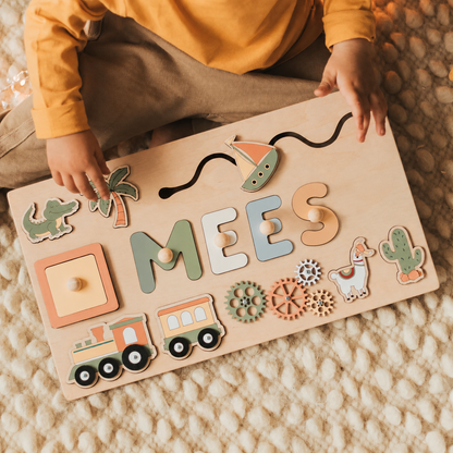 Gepersonaliseerde Houten Naampuzzel voor Kinderen