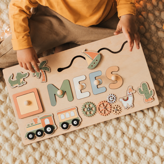 Gepersonaliseerde Houten Naampuzzel voor Kinderen