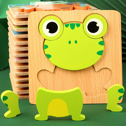 3D Houten Dieren Puzzel – Educatief Denkspel
