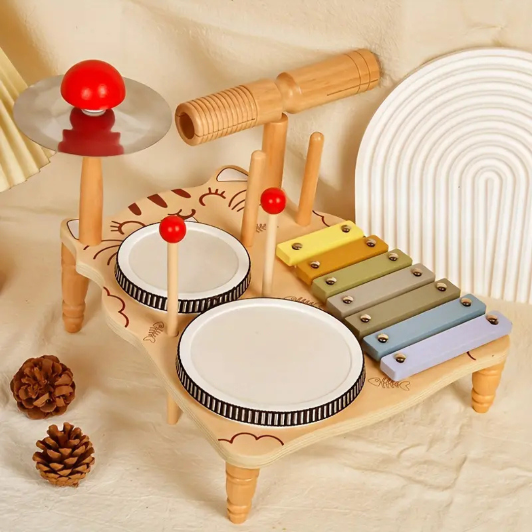 Houten Muziekset – Drumstel & xylofoon voor kinderen