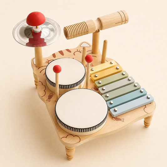 Houten Muziekset – Drumstel & xylofoon voor kinderen