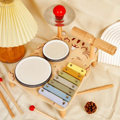 Houten Muziekset – Drumstel & xylofoon voor kinderen