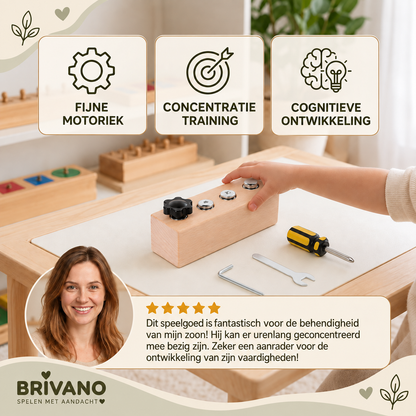 Montessori Houten Schroefset – Bouwen & draaien voor kinderen