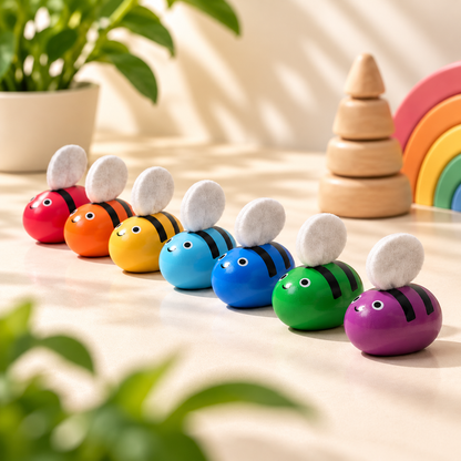 Montessori Bijenbox – Sorteer- & matchspel voor peuters