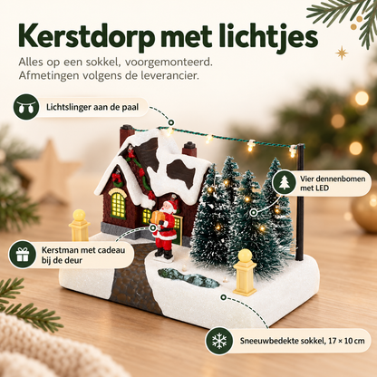 Sfeervol Kersthuisje met Verlichting – Kerstdorp decoratie