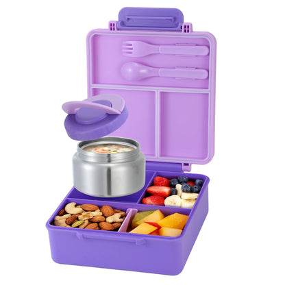 Kinder Lunchbox met vakken – Inclusief geïsoleerd warmhoudbakje